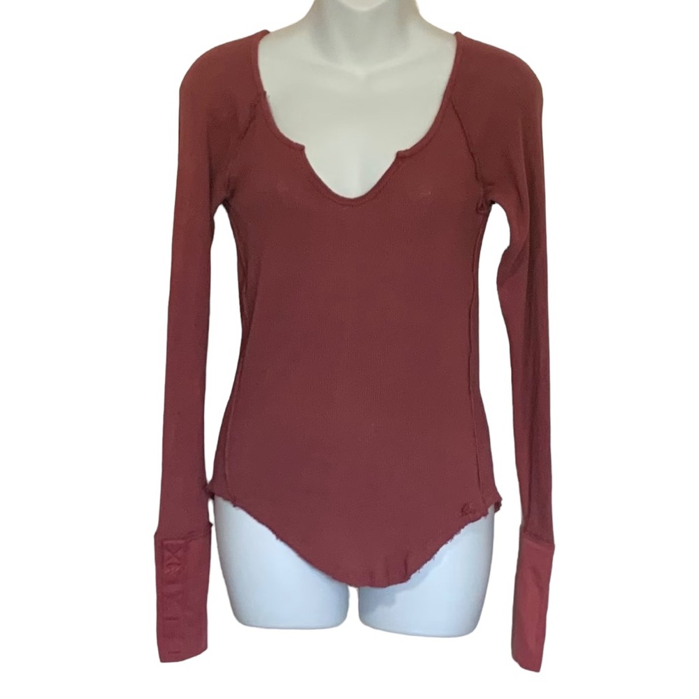 Free People We The Free Ribbed Henley Size Medium